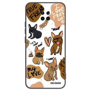 Picasee Xiaomi Redmi Note 9S Hülle - Schwarzes Silikon - Frenchies