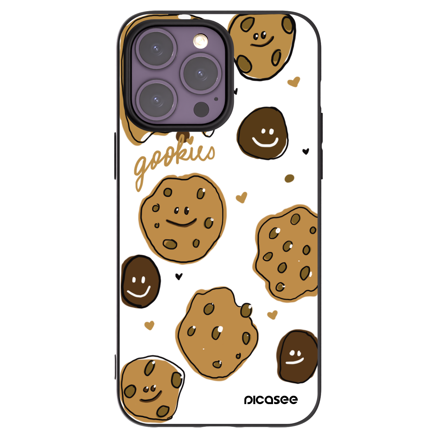 Picasee Apple iPhone 14 Pro Max Hülle - Schwarzes Silikon - Gookies