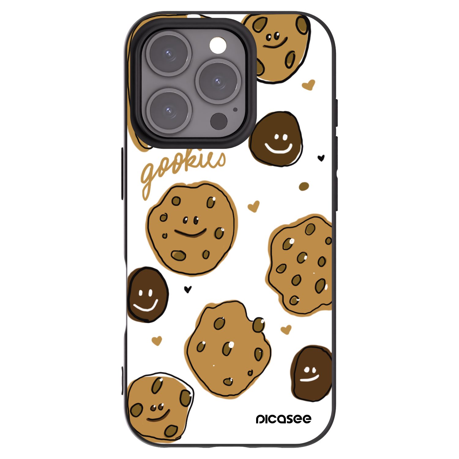 Picasee Apple iPhone 16 Pro Hülle - Schwarzes Silikon - Gookies