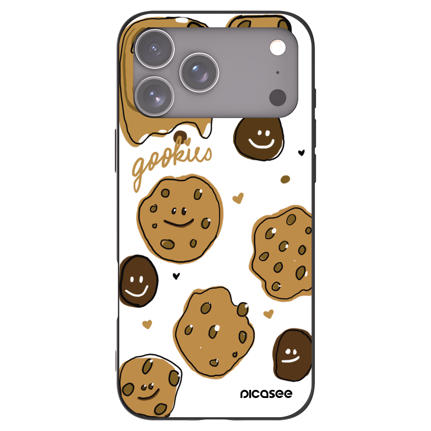 Picasee Apple iPhone 17 Pro Max Hülle - Schwarzes Silikon - Gookies