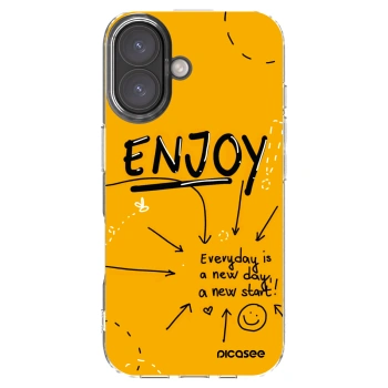 Picasee Apple iPhone 16 Hülle - Transparentes Silikon - Enjoy