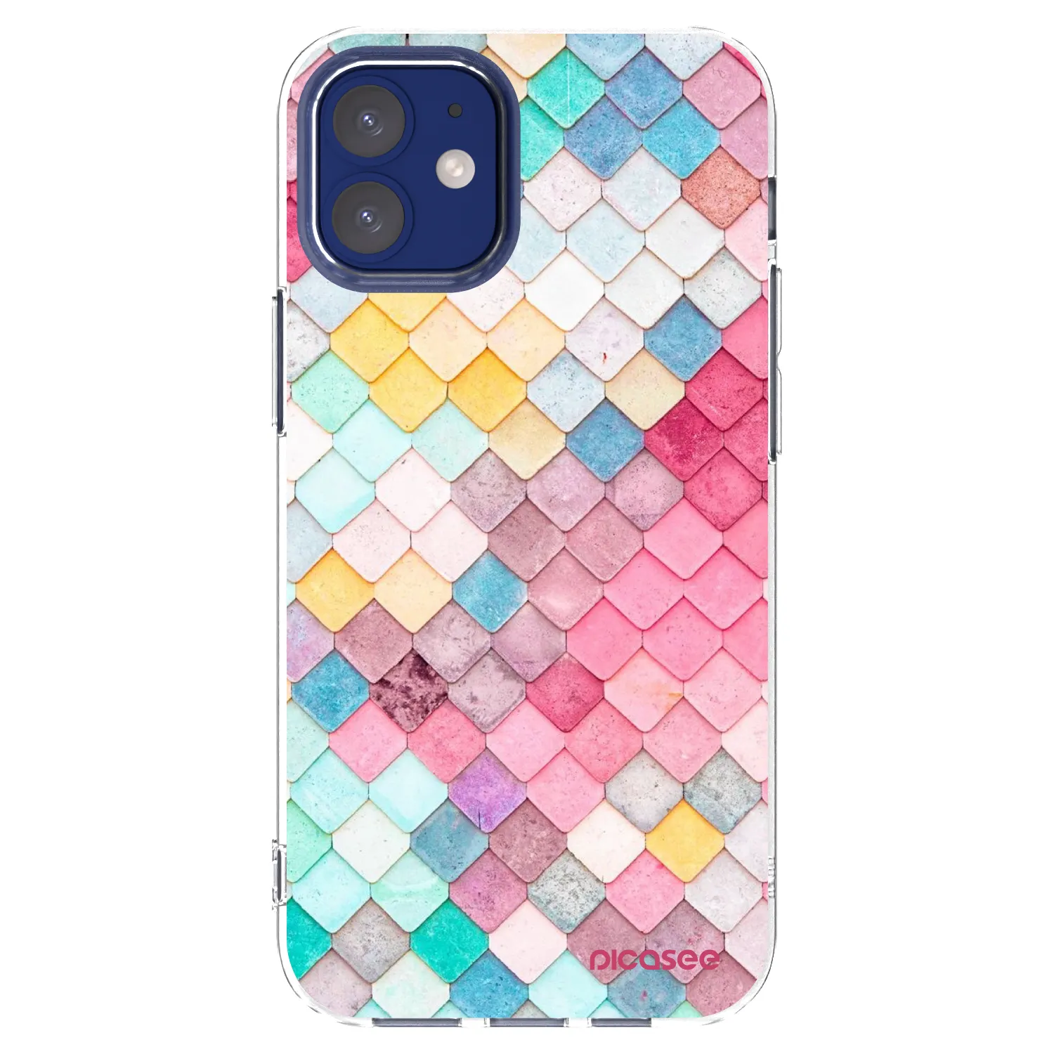 Picasee Apple iPhone 12 mini Hülle - Transparentes Silikon - Farbiges Dach