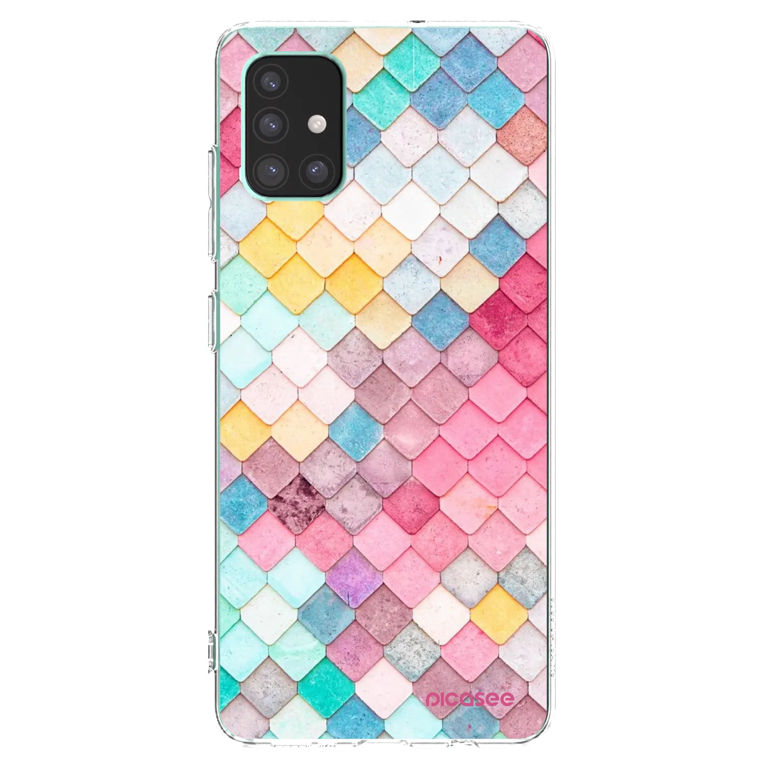 Picasee Samsung Galaxy M51 M515F Hülle - Transparentes Silikon - Farbiges Dach
