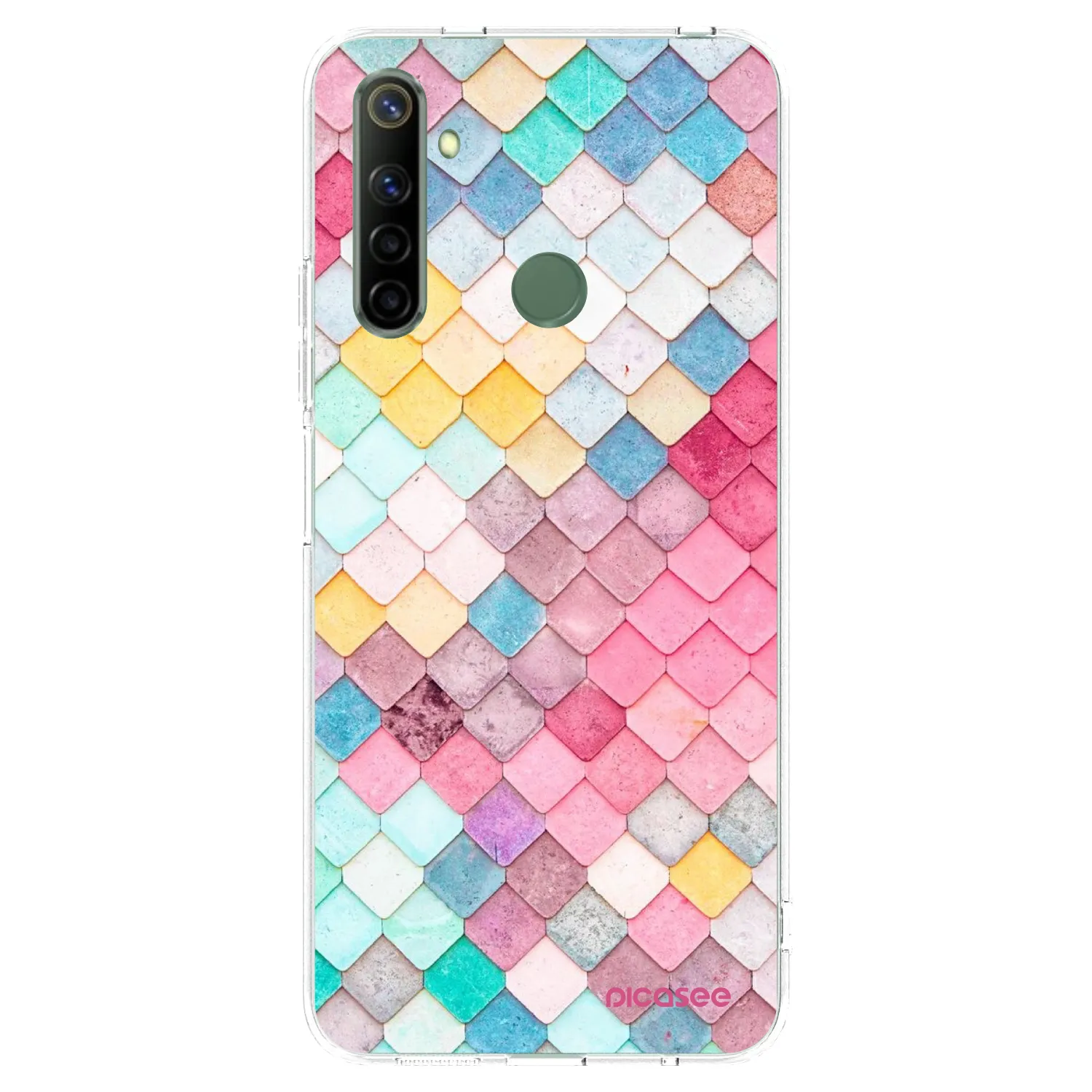 Picasee Realme 6i Hülle - Transparentes Silikon - Farbiges Dach
