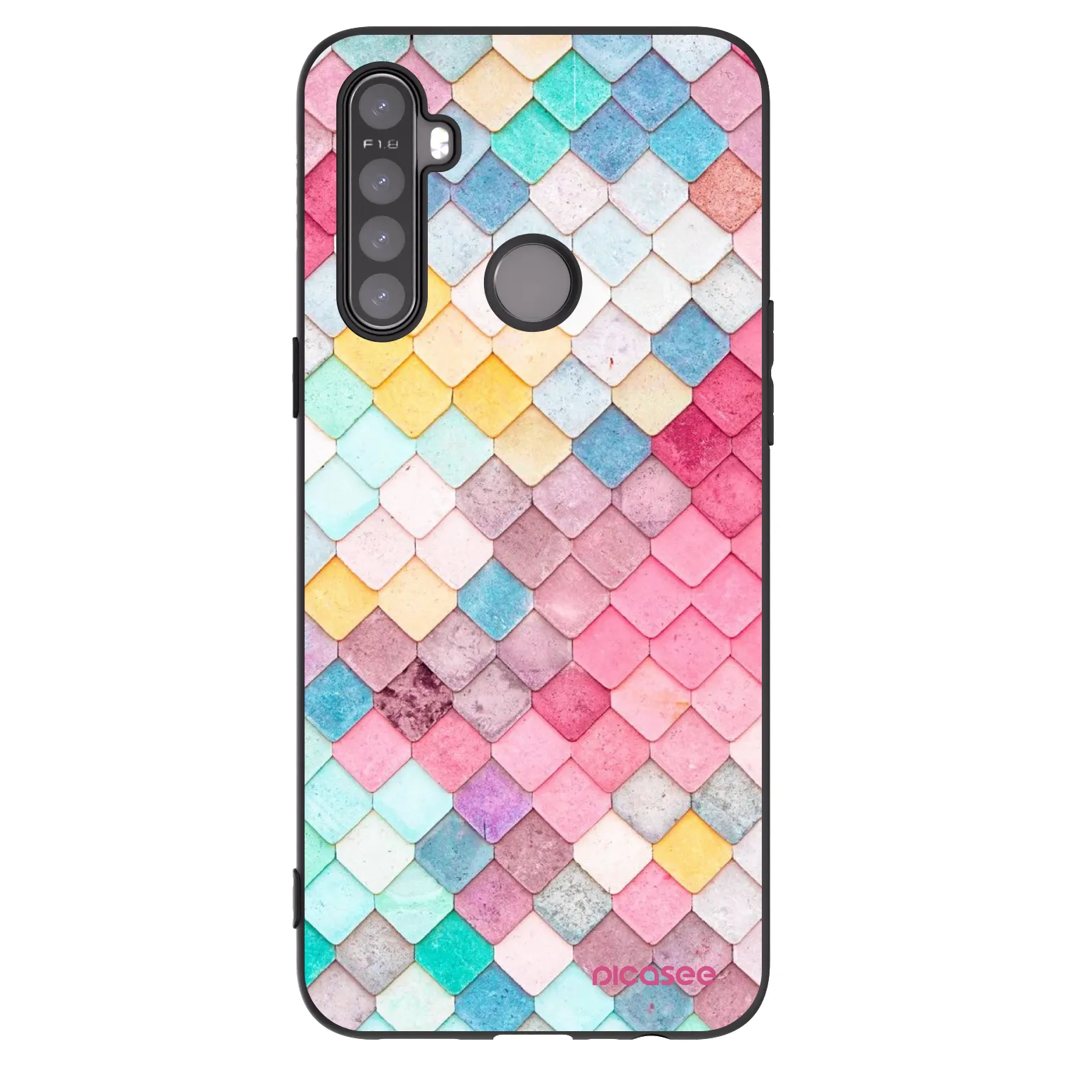 Picasee Realme 6i Hülle - Schwarzes Silikon - Farbiges Dach
