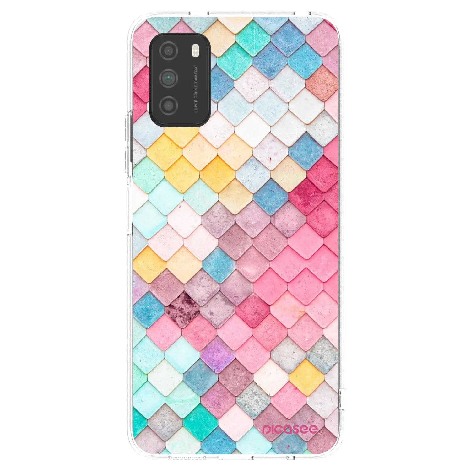 Picasee Xiaomi Poco M3 Hülle - Transparentes Silikon - Farbiges Dach