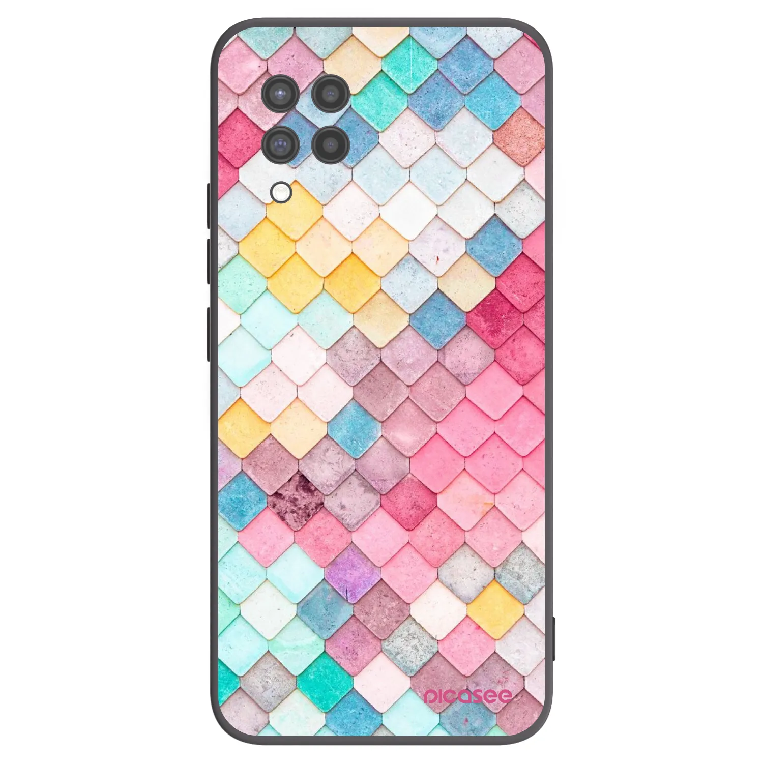 Picasee Samsung Galaxy A42 A426B Hülle - Schwarzes Silikon - Farbiges Dach