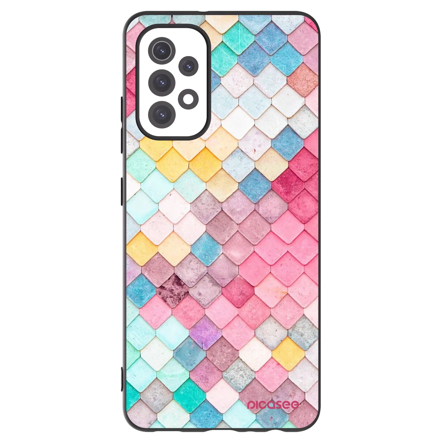 Picasee Samsung Galaxy A32 5G A326B Hülle - Schwarzes Silikon - Farbiges Dach