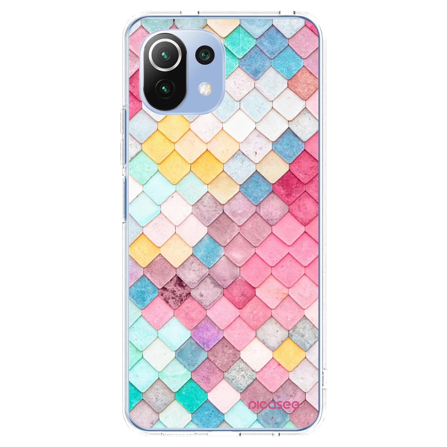 Picasee Xiaomi Mi 11 Lite Hülle - Transparentes Silikon - Farbiges Dach