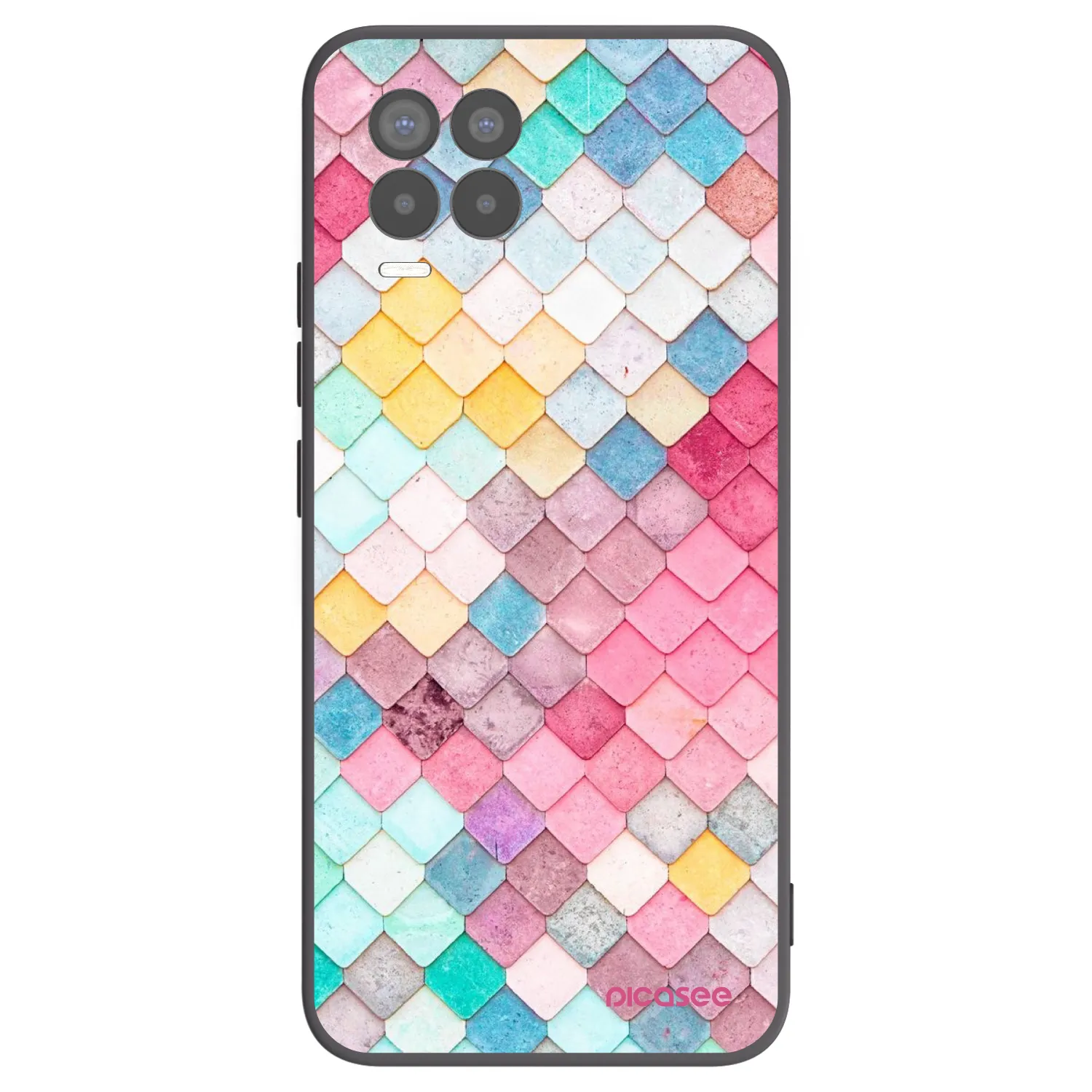 Picasee Realme 8 4G Hülle - Schwarzes Silikon - Farbiges Dach