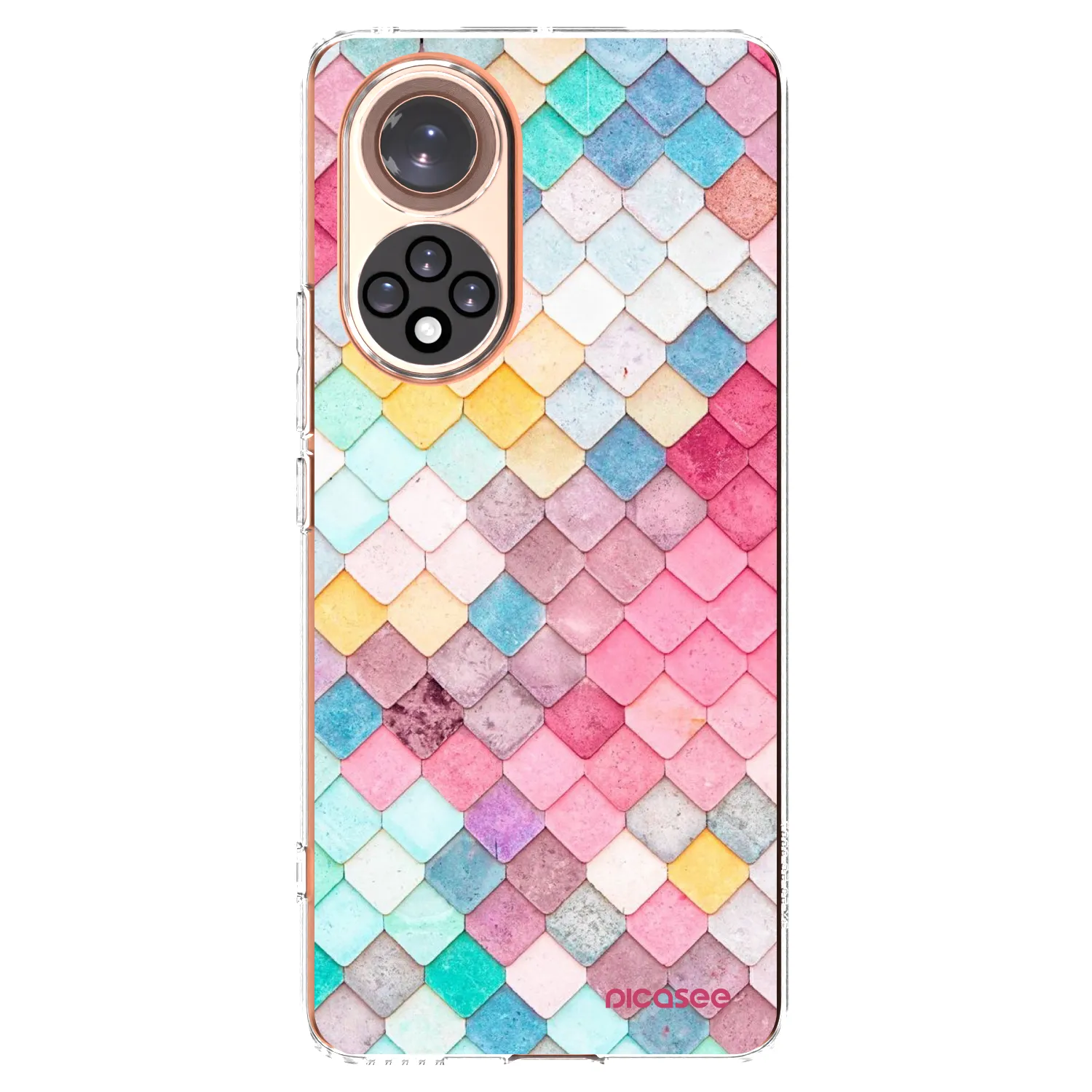 Picasee Honor 50 5G Hülle - Transparentes Silikon - Farbiges Dach