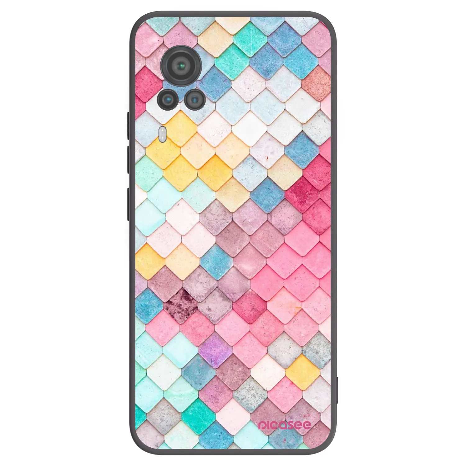 Picasee Vivo X60 Pro 5G Hülle - Schwarzes Silikon - Farbiges Dach