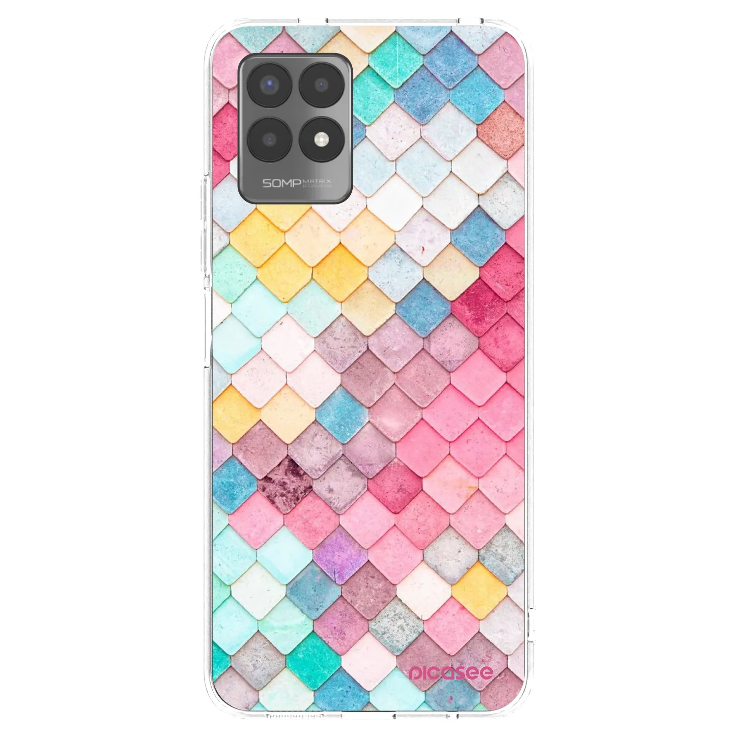 Picasee Realme 8i Hülle - Transparentes Silikon - Farbiges Dach