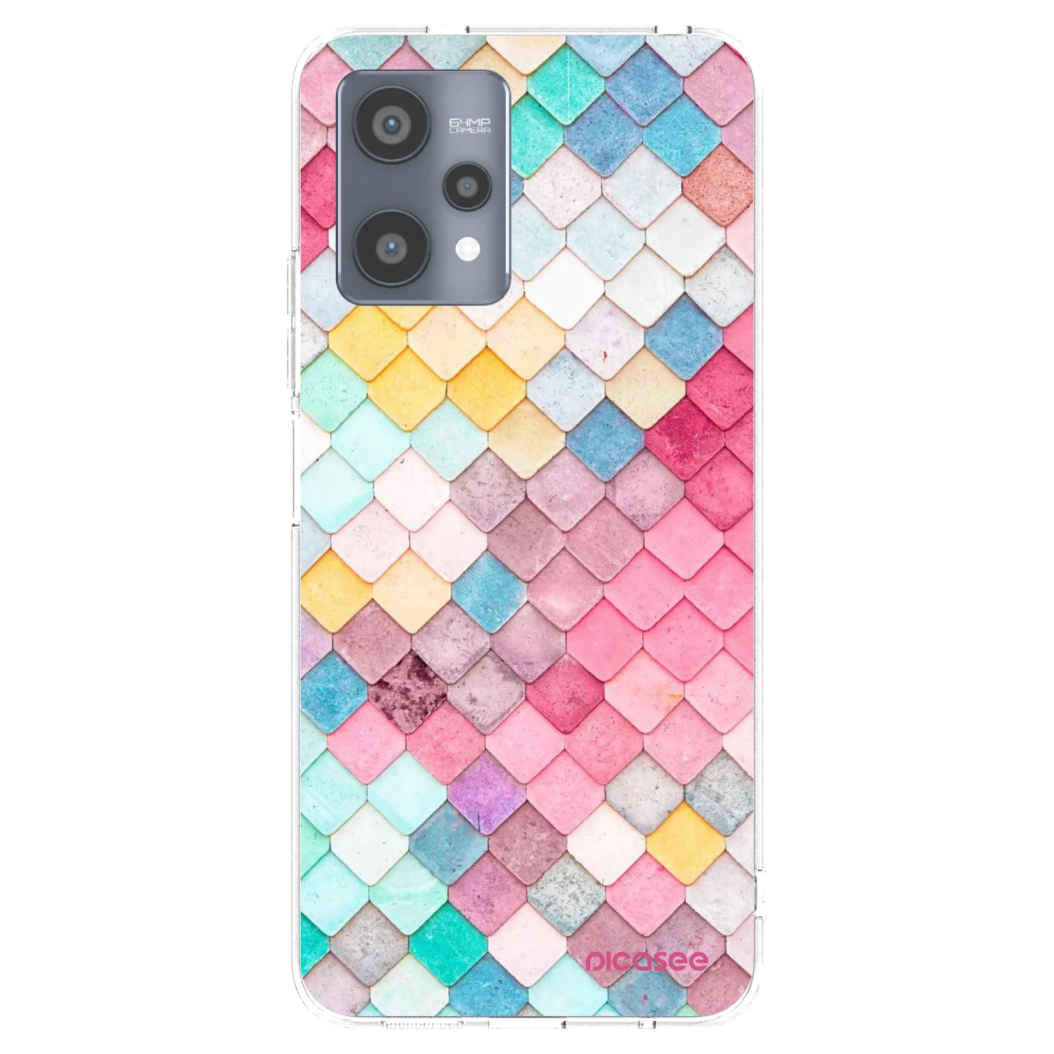 Picasee Realme 9 Pro 5G Hülle - Transparentes Silikon - Farbiges Dach