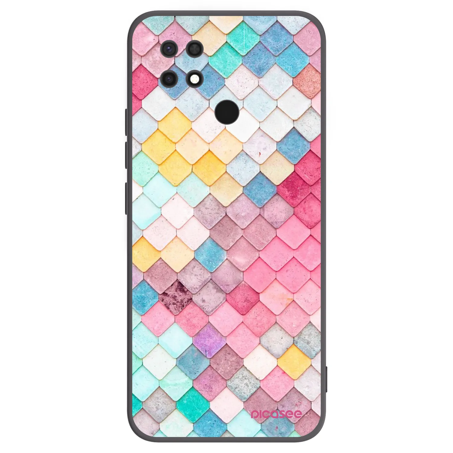 Picasee Xiaomi Redmi 10C Hülle - Schwarzes Silikon - Farbiges Dach