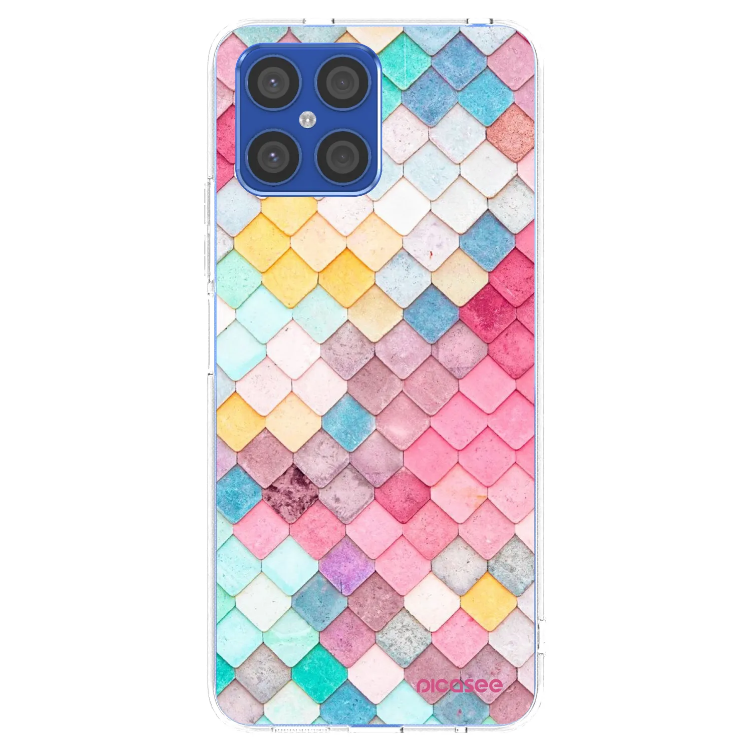 Picasee Honor X8 4G Hülle - Transparentes Silikon - Farbiges Dach