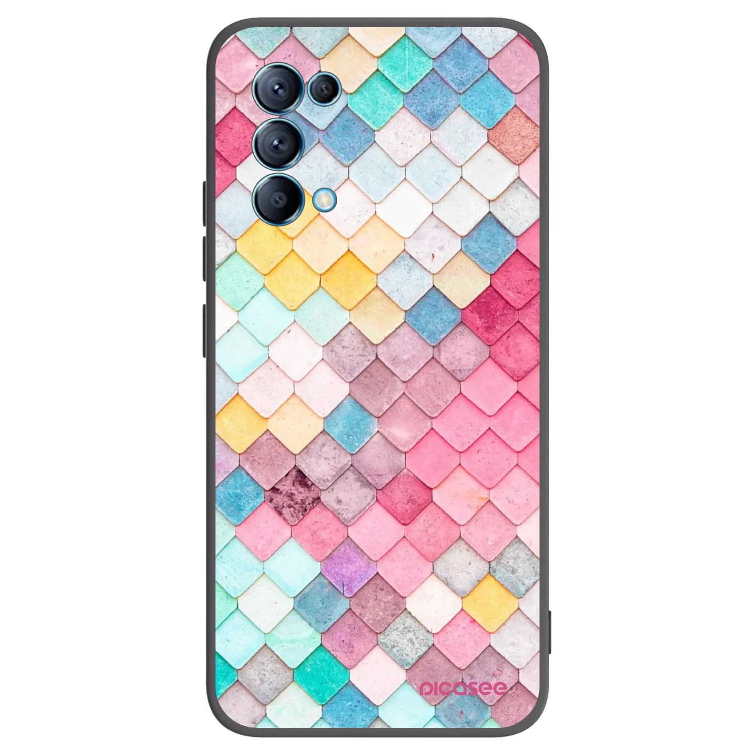 Picasee OPPO Reno 5 5G Hülle - Schwarzes Silikon - Farbiges Dach