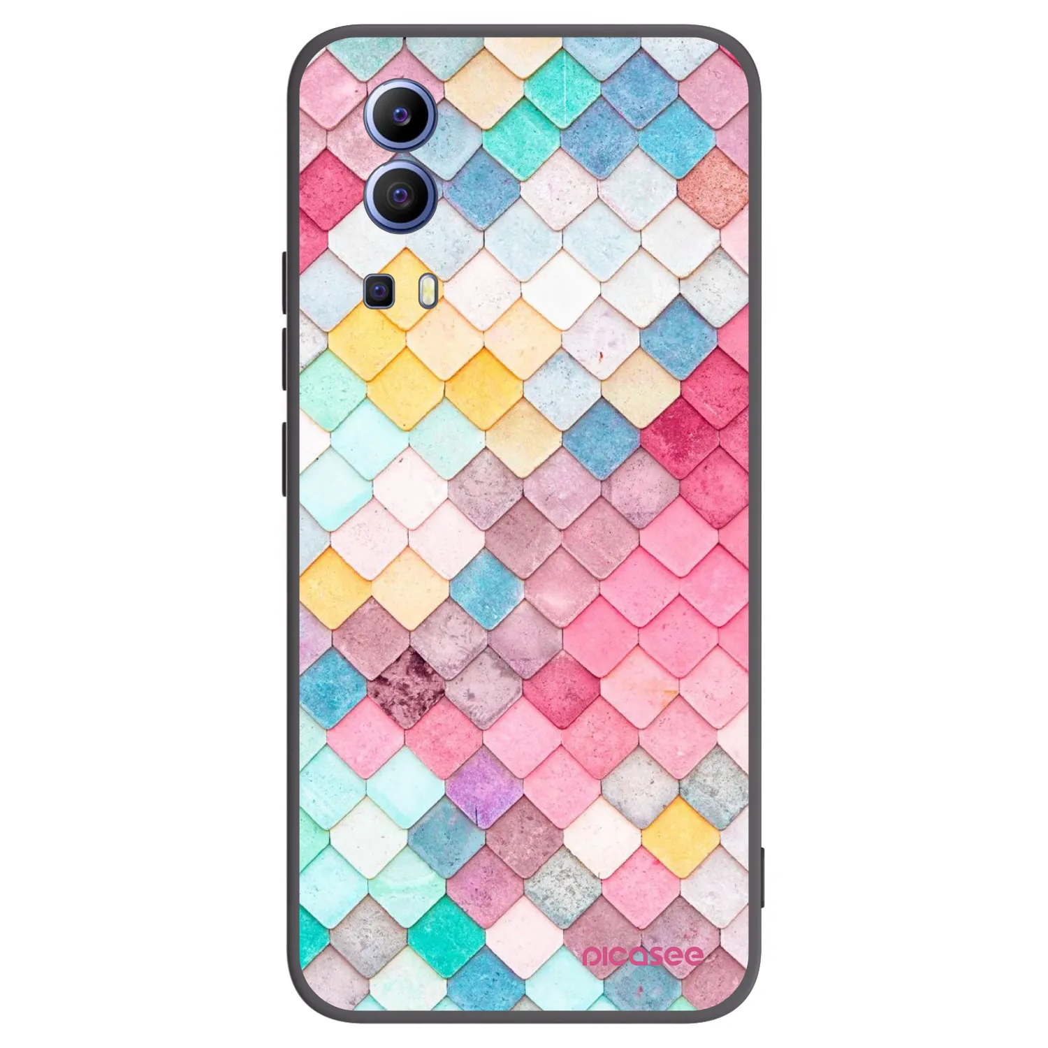 Picasee Vivo Y52 5G Hülle - Schwarzes Silikon - Farbiges Dach