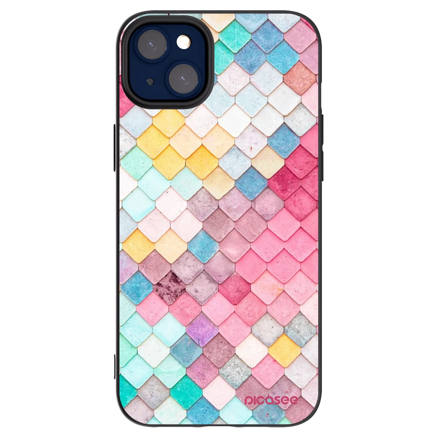 Picasee Apple iPhone 14 Plus Hülle - Schwarzes Silikon - Farbiges Dach