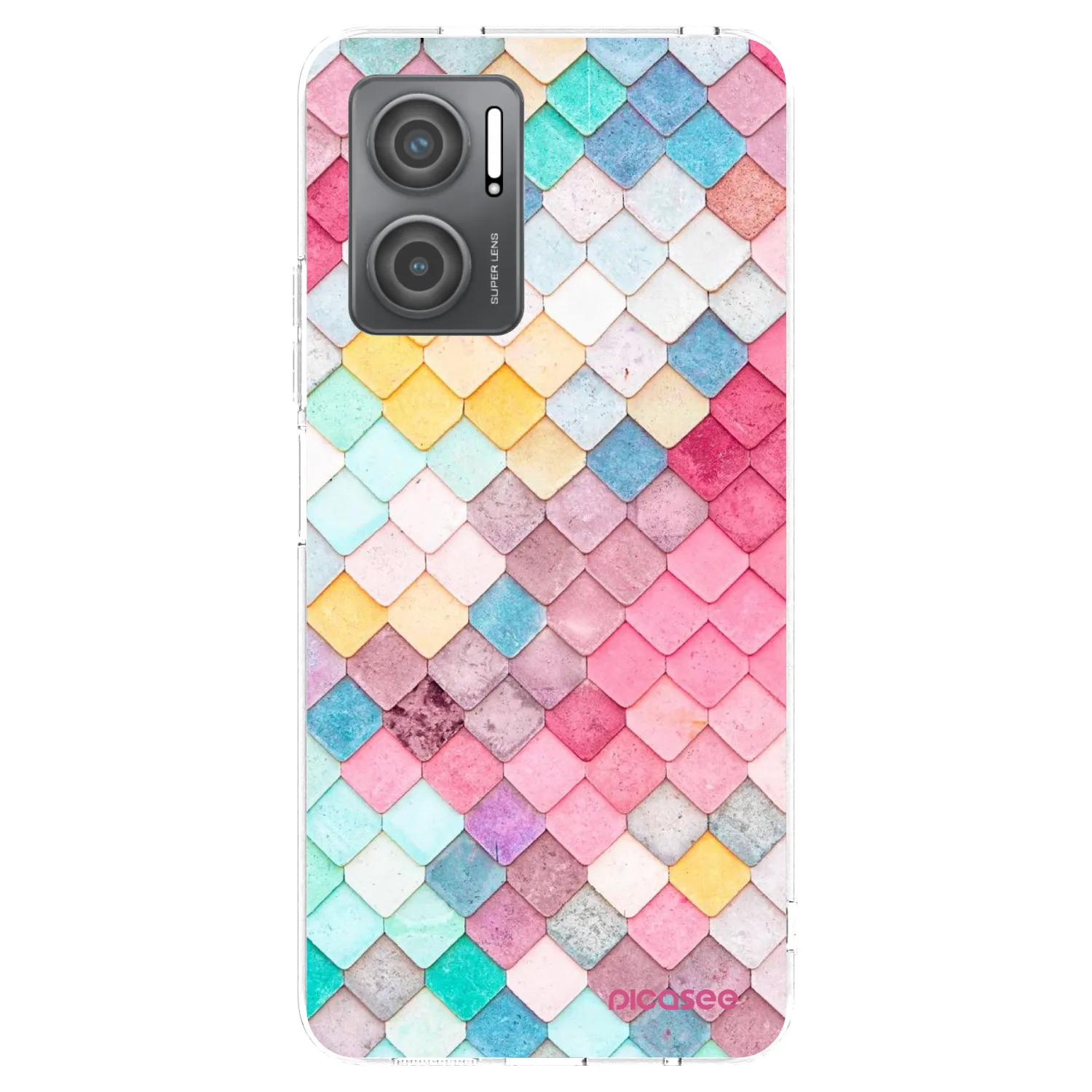 Picasee Xiaomi Redmi 10 5G Hülle - Transparentes Silikon - Farbiges Dach