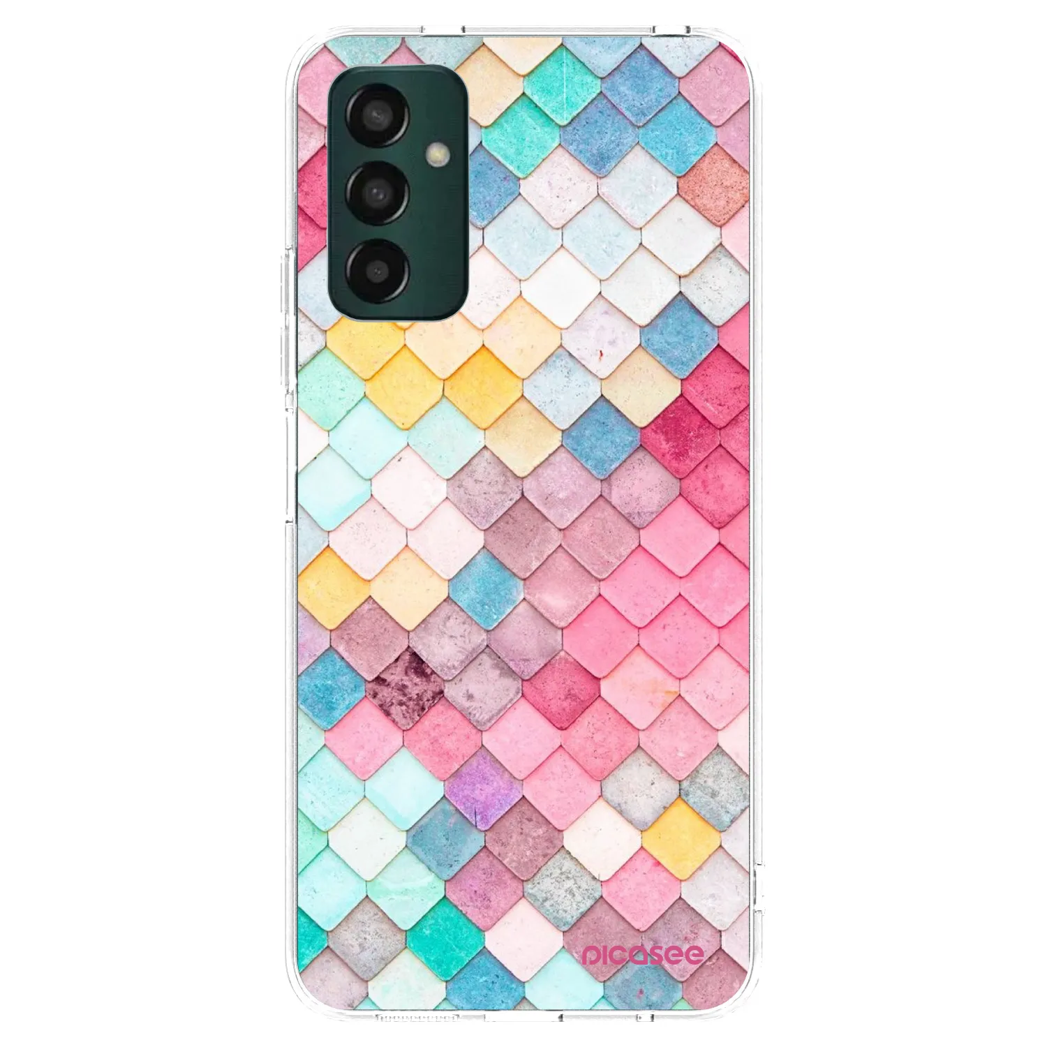 Picasee Samsung Galaxy M23 5G Hülle - Transparentes Silikon - Farbiges Dach