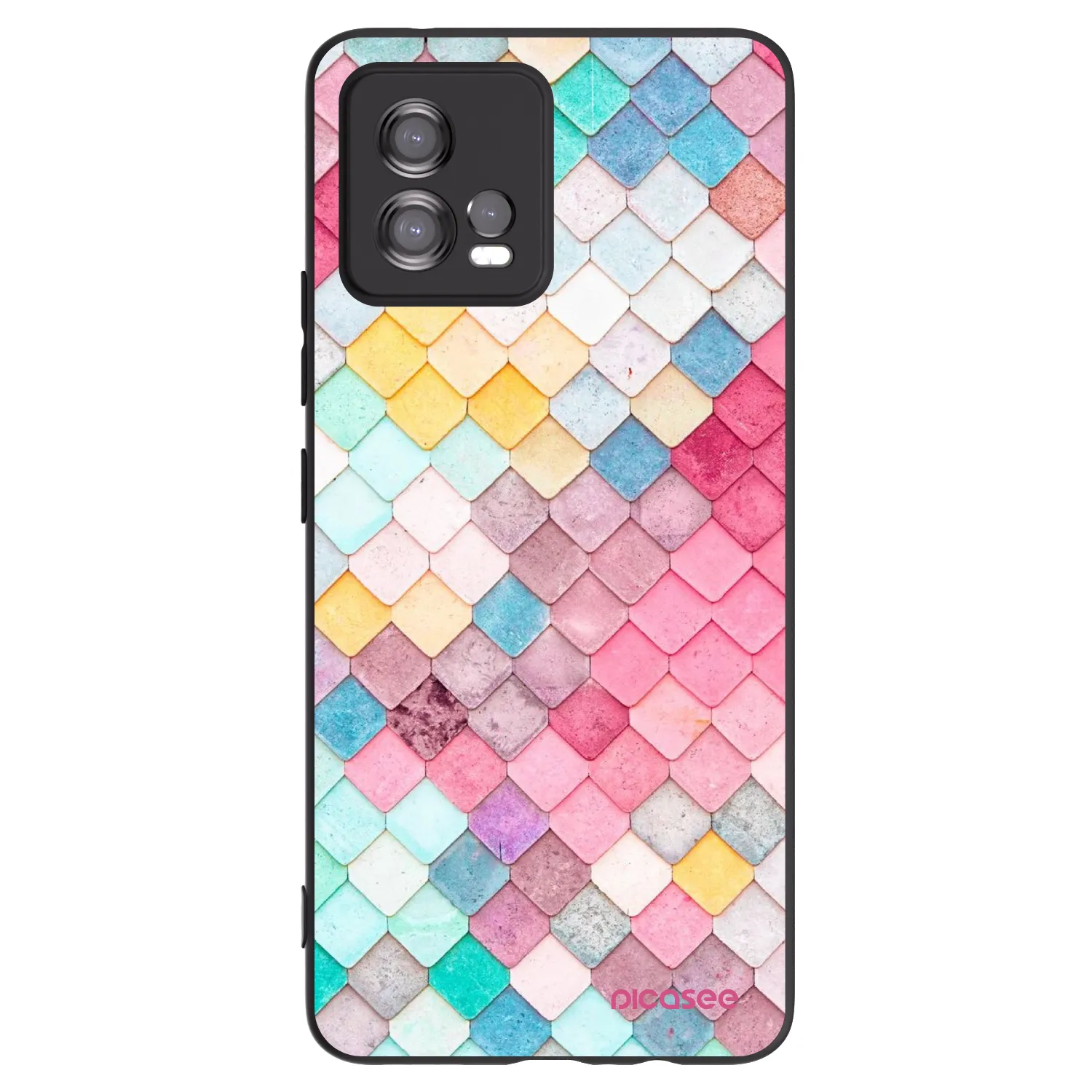 Picasee Motorola Moto G72 Hülle - Schwarzes Silikon - Farbiges Dach