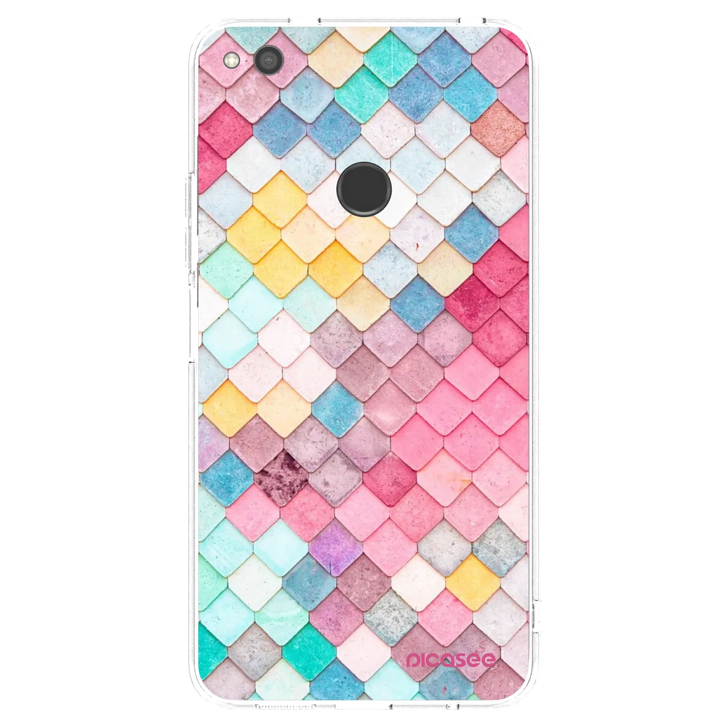 Picasee Huawei P9 Lite 2017 Hülle - Transparentes Silikon - Farbiges Dach
