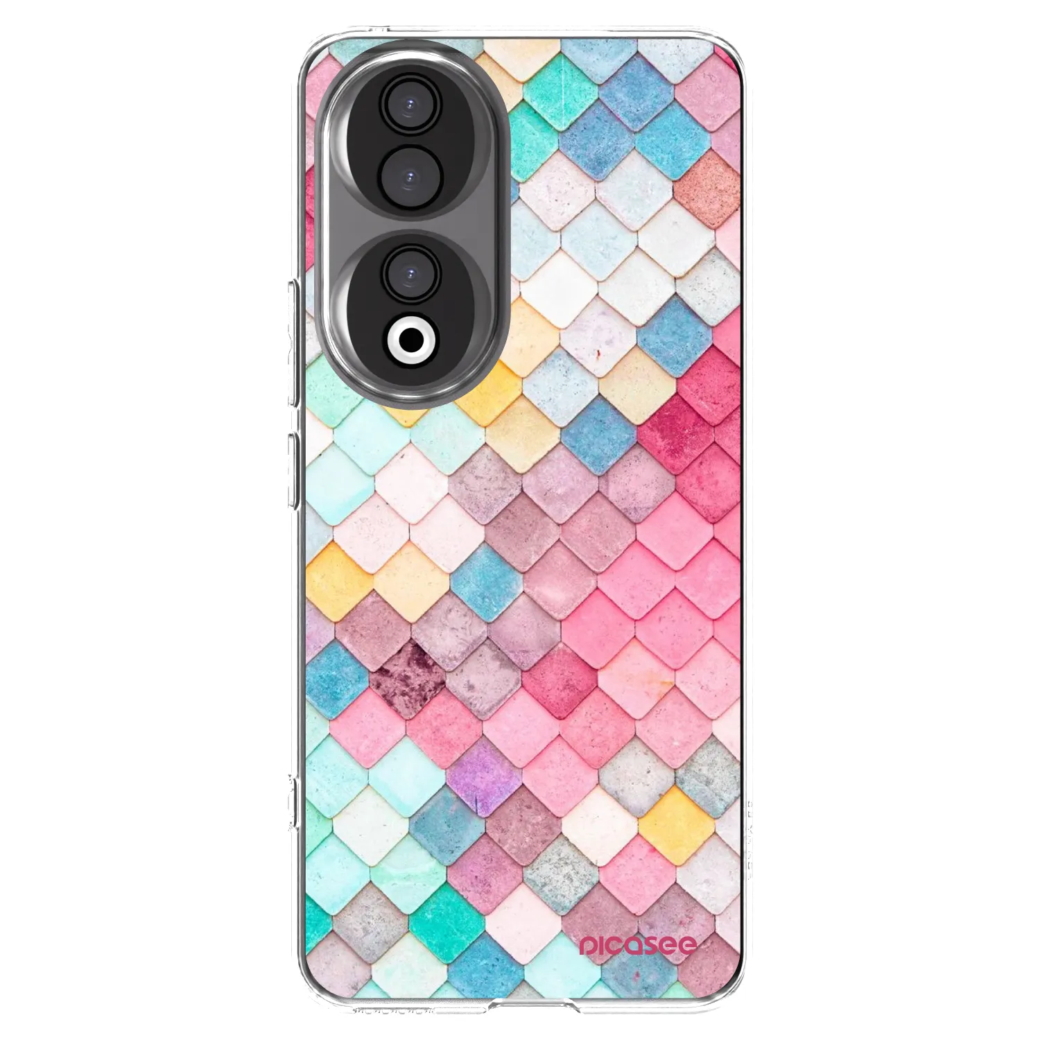 Picasee Honor 90 5G Hülle - Transparentes Silikon - Farbiges Dach