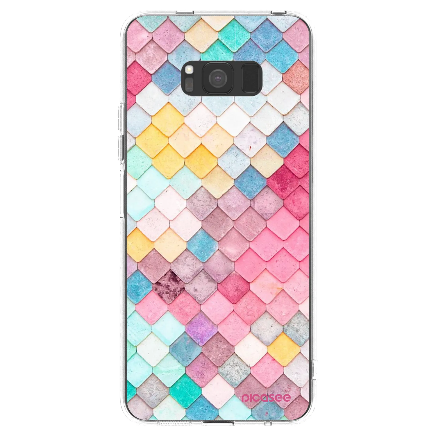 Picasee Samsung Galaxy S8 G950F Hülle - Transparentes Silikon - Farbiges Dach