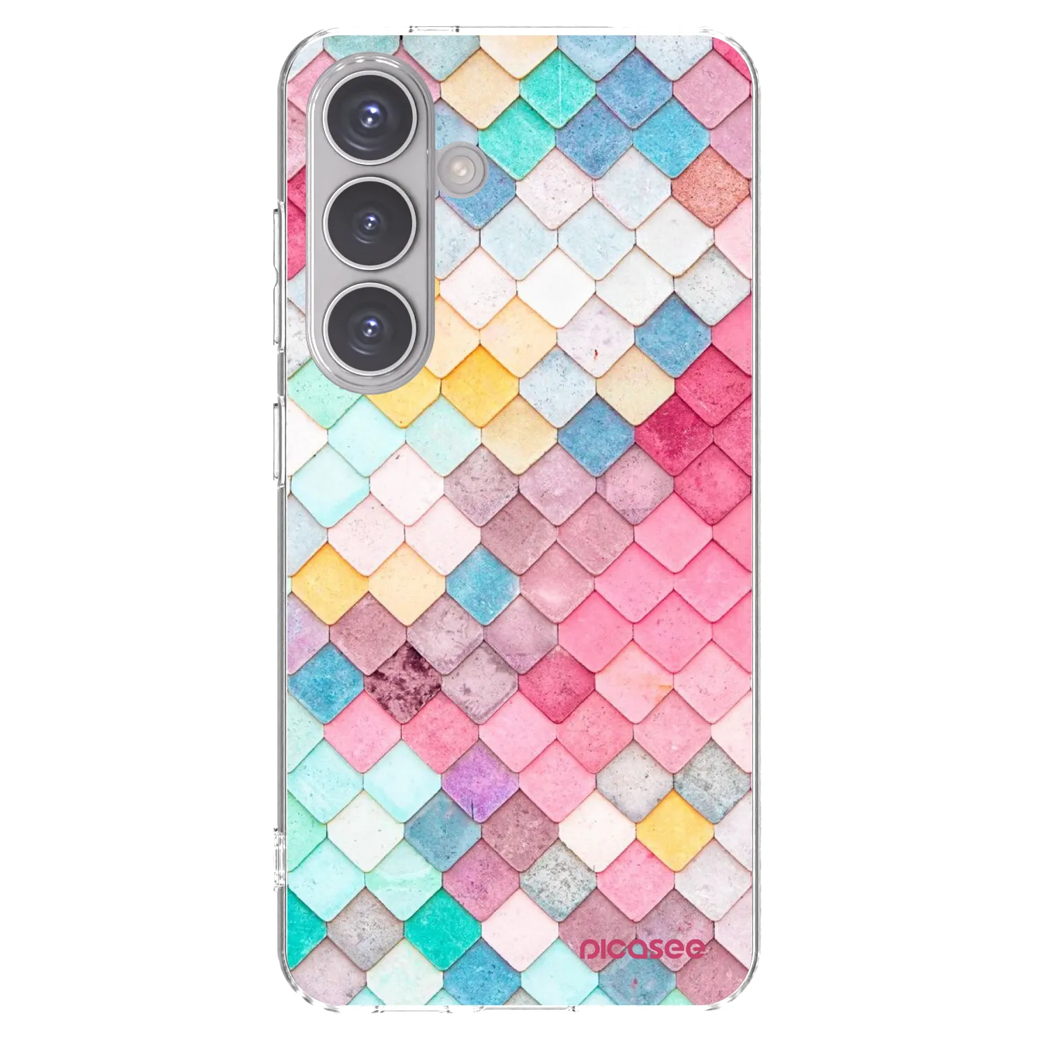 Picasee Samsung Galaxy S24 S921B 5G Hülle - Transparentes Silikon - Farbiges Dach