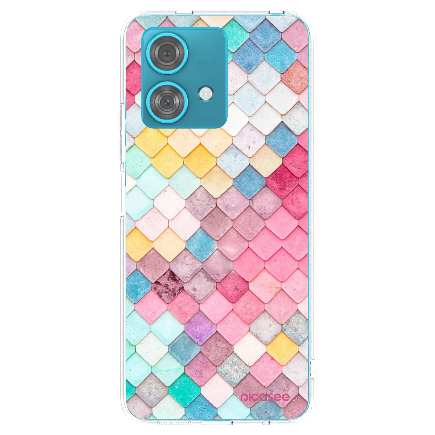 Picasee Motorola Edge 40 Neo Hülle - Transparentes Silikon - Farbiges Dach