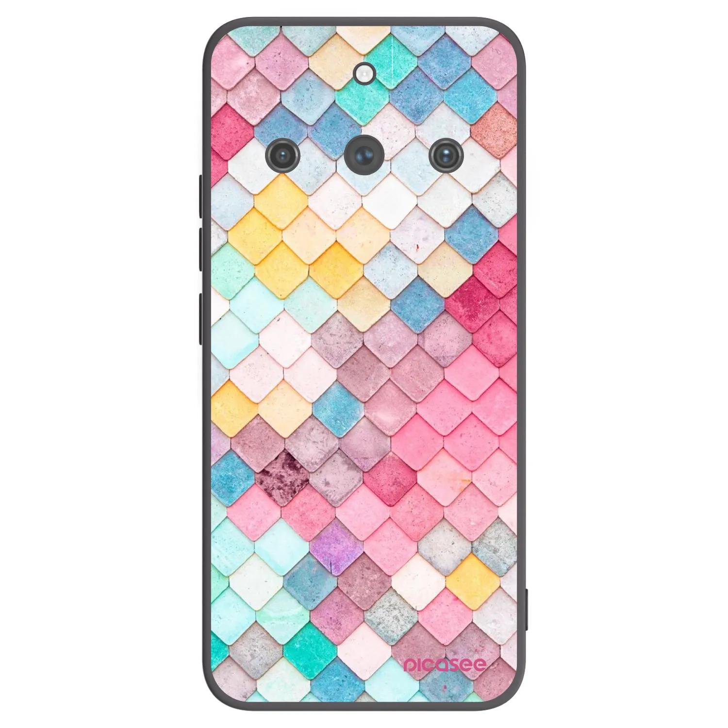 Picasee Realme 11 Pro+ Hülle - Schwarzes Silikon - Farbiges Dach
