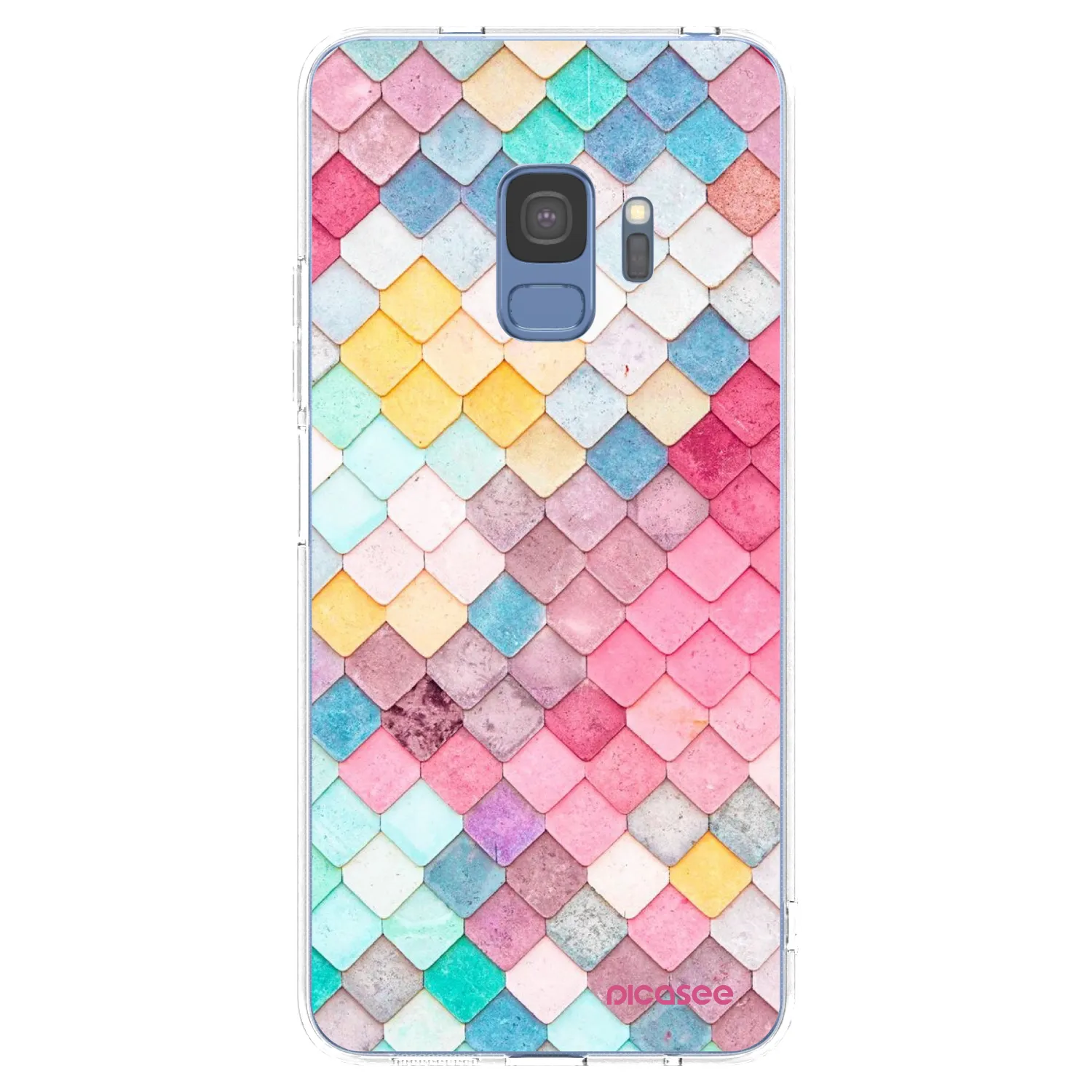 Picasee Samsung Galaxy S9 G960F Hülle - Transparentes Silikon - Farbiges Dach