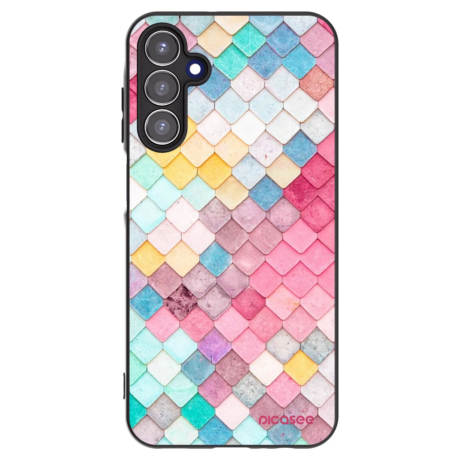 Picasee Samsung Galaxy A15 A155F 4G Hülle - Schwarzes Silikon - Farbiges Dach