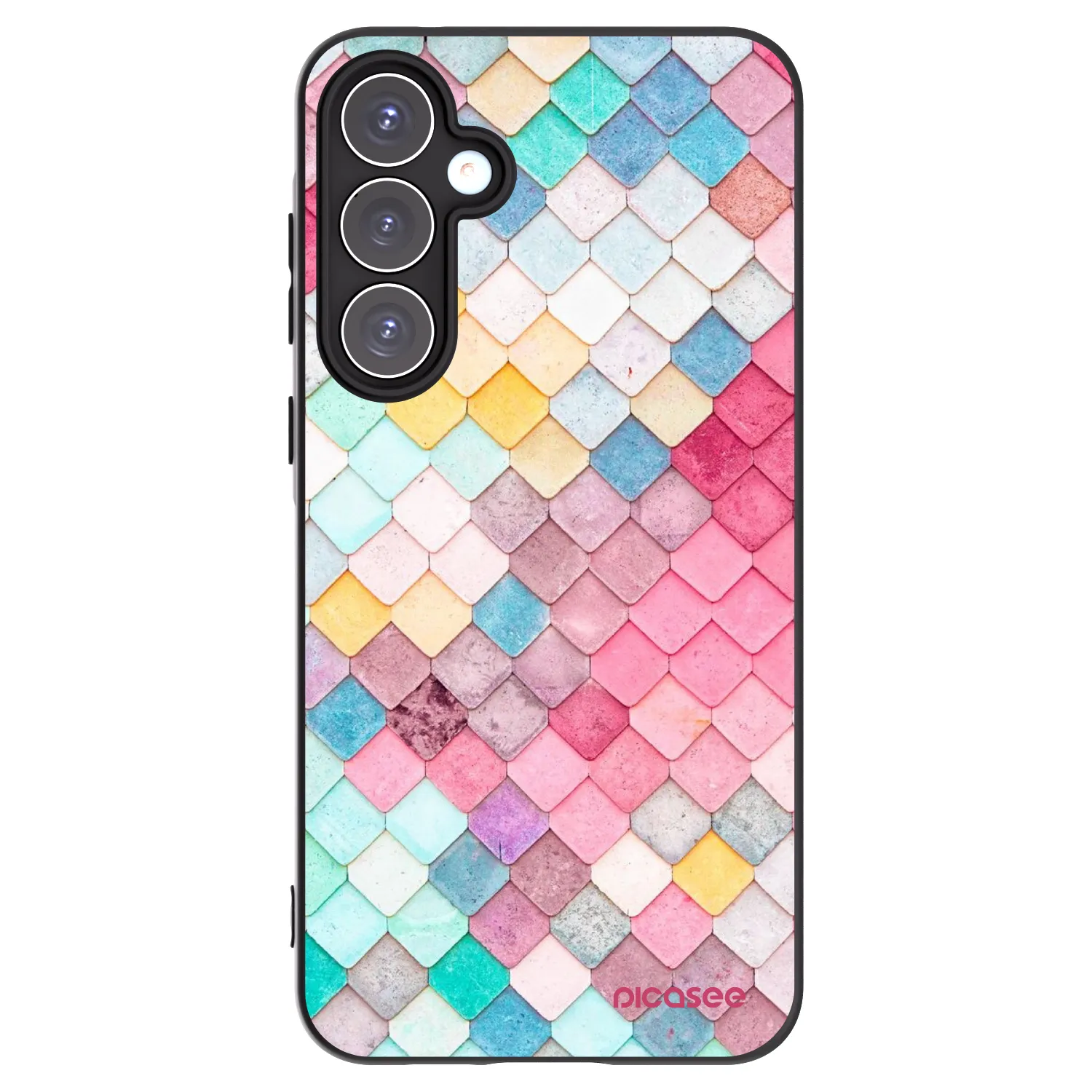 Picasee Samsung Galaxy A55 5G A556B Hülle - Schwarzes Silikon - Farbiges Dach