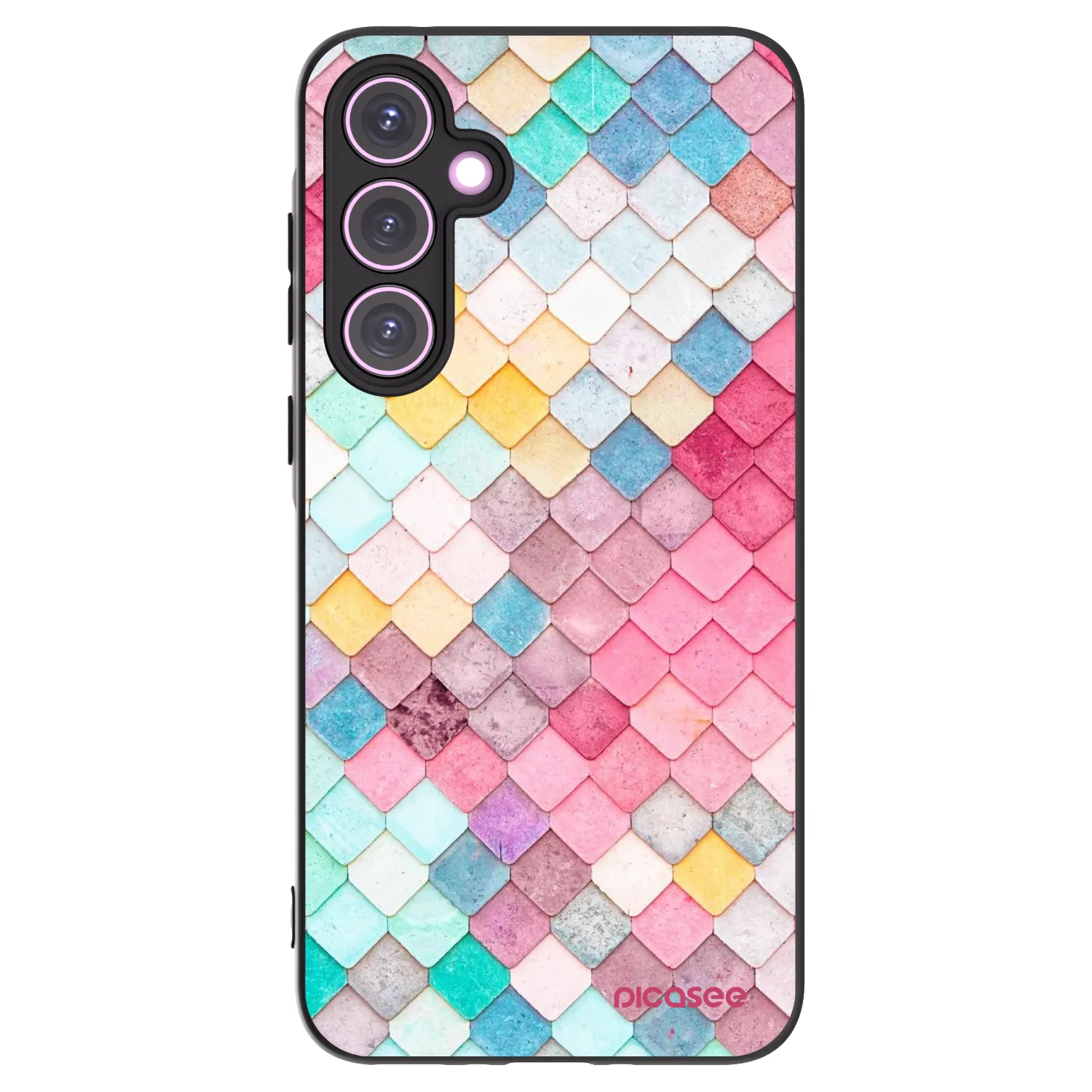 Picasee Samsung Galaxy A35 5G A356B Hülle - Schwarzes Silikon - Farbiges Dach