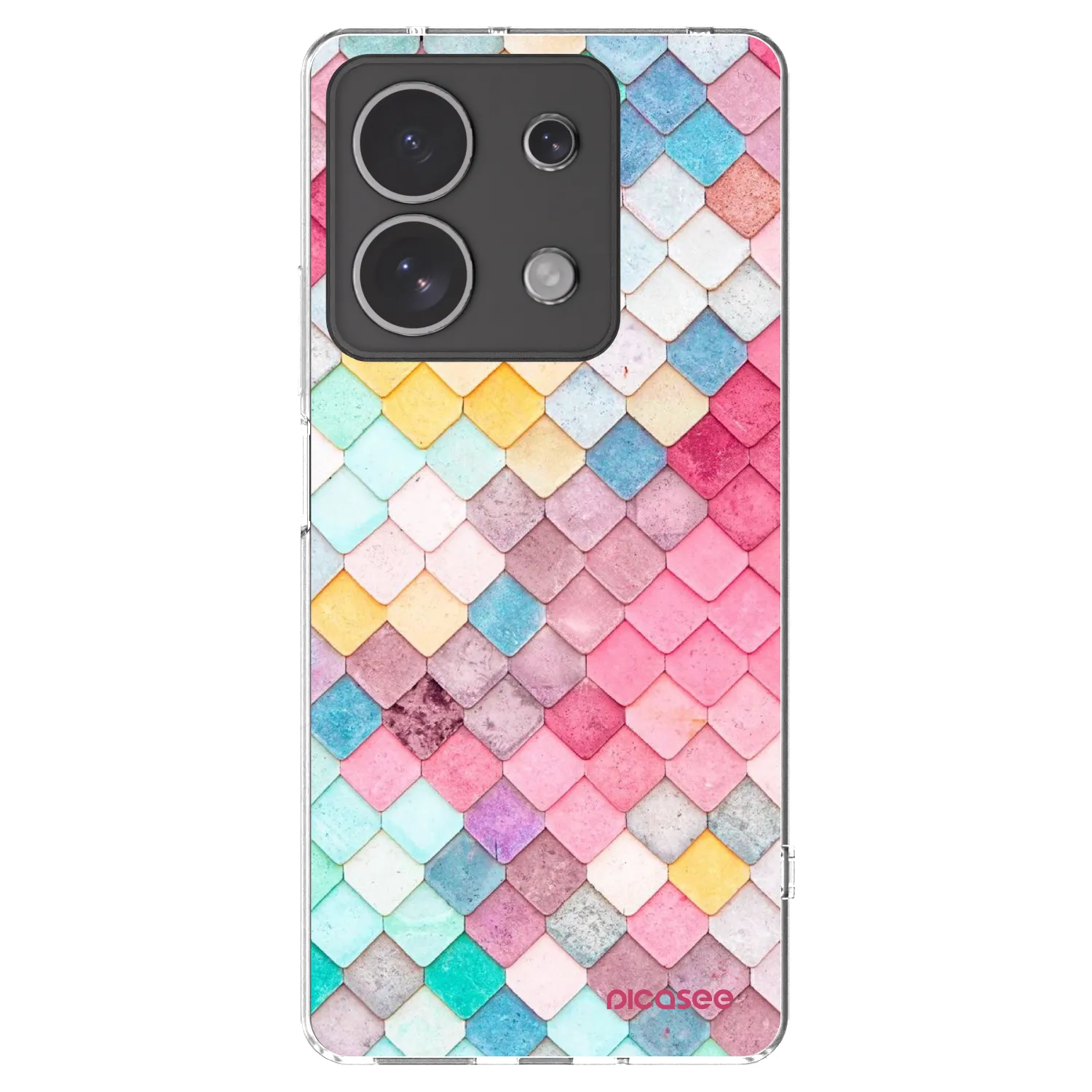 Picasee Xiaomi Redmi Note 13 4G Hülle - Transparentes Silikon - Farbiges Dach