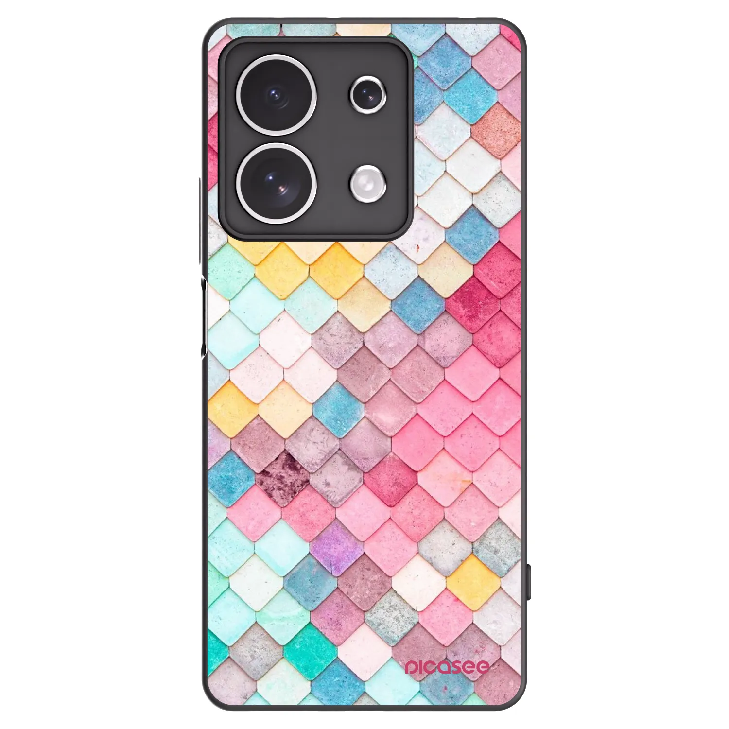 Picasee Xiaomi Redmi Note 13 4G Hülle - Schwarzes Silikon - Farbiges Dach