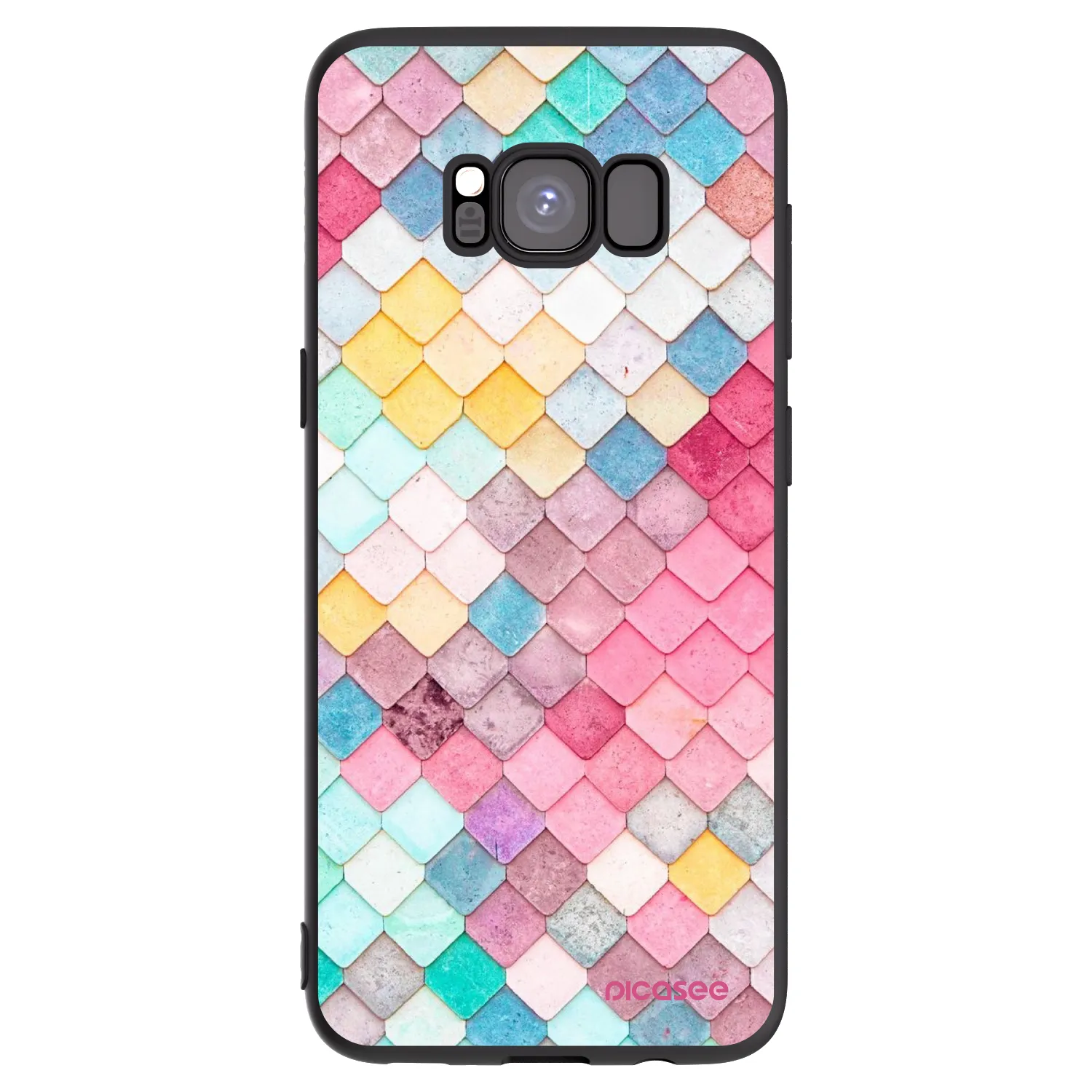 Picasee Samsung Galaxy S8 G950F Hülle - Schwarzes Silikon - Farbiges Dach