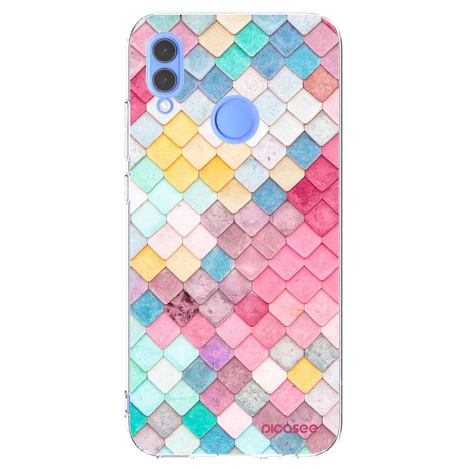 Picasee Huawei P Smart 2019 Hülle - Transparentes Silikon - Farbiges Dach