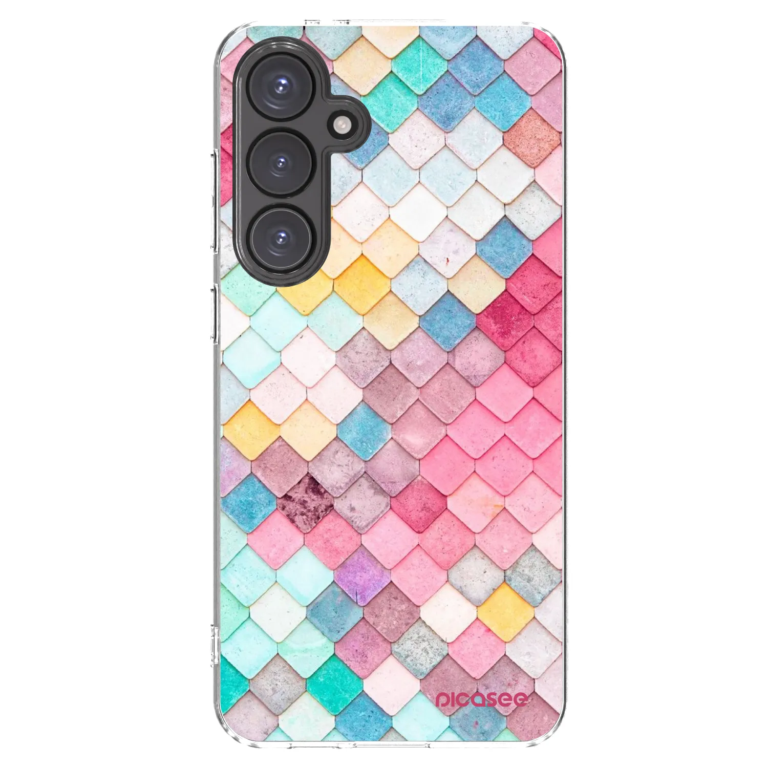 Picasee Samsung Galaxy S24 FE S721B Hülle - Transparentes Silikon - Farbiges Dach