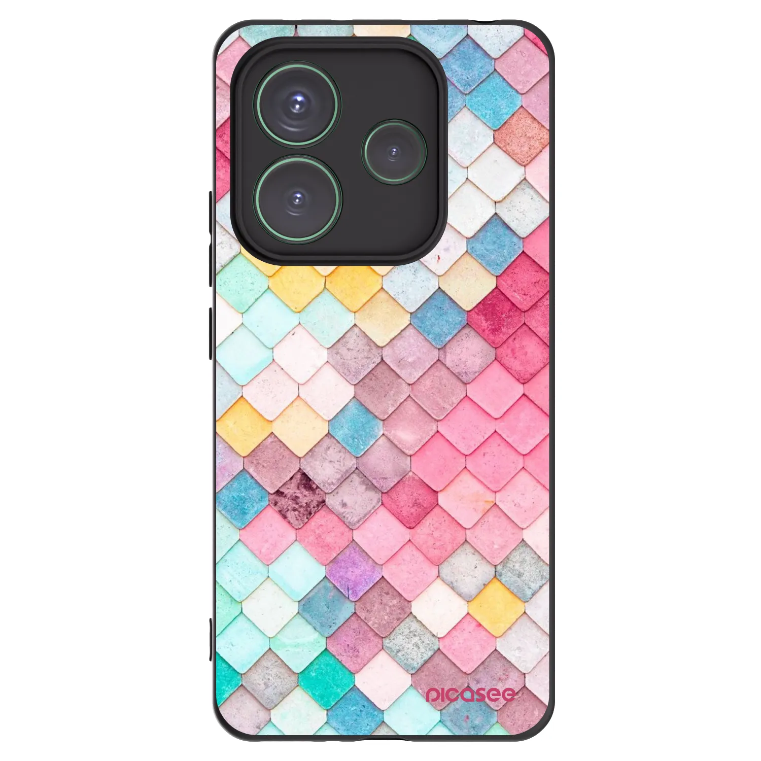 Picasee Xiaomi Redmi Note 14 5G Hülle - Schwarzes Silikon - Farbiges Dach