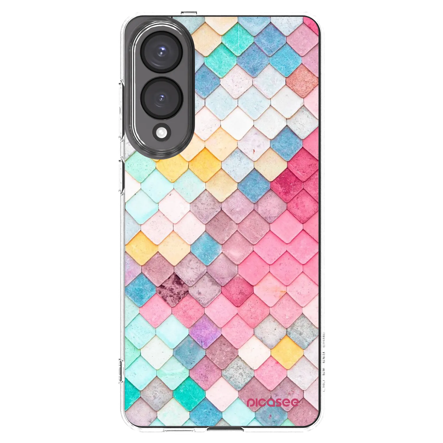 Picasee Samsung Galaxy S25 Edge 5G Hülle - Transparentes Silikon - Farbiges Dach