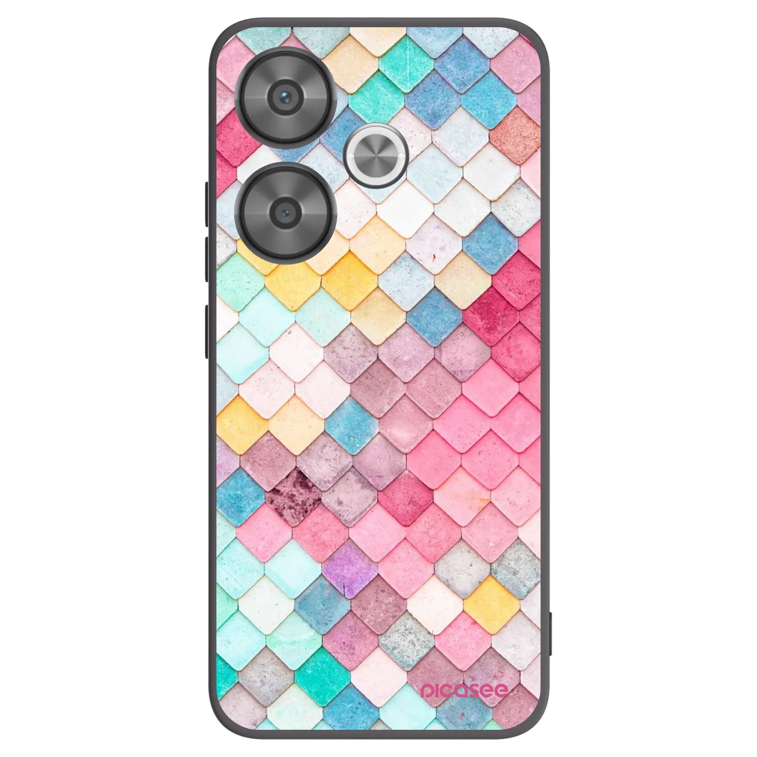 Picasee Xiaomi Poco F6 Hülle - Schwarzes Silikon - Farbiges Dach