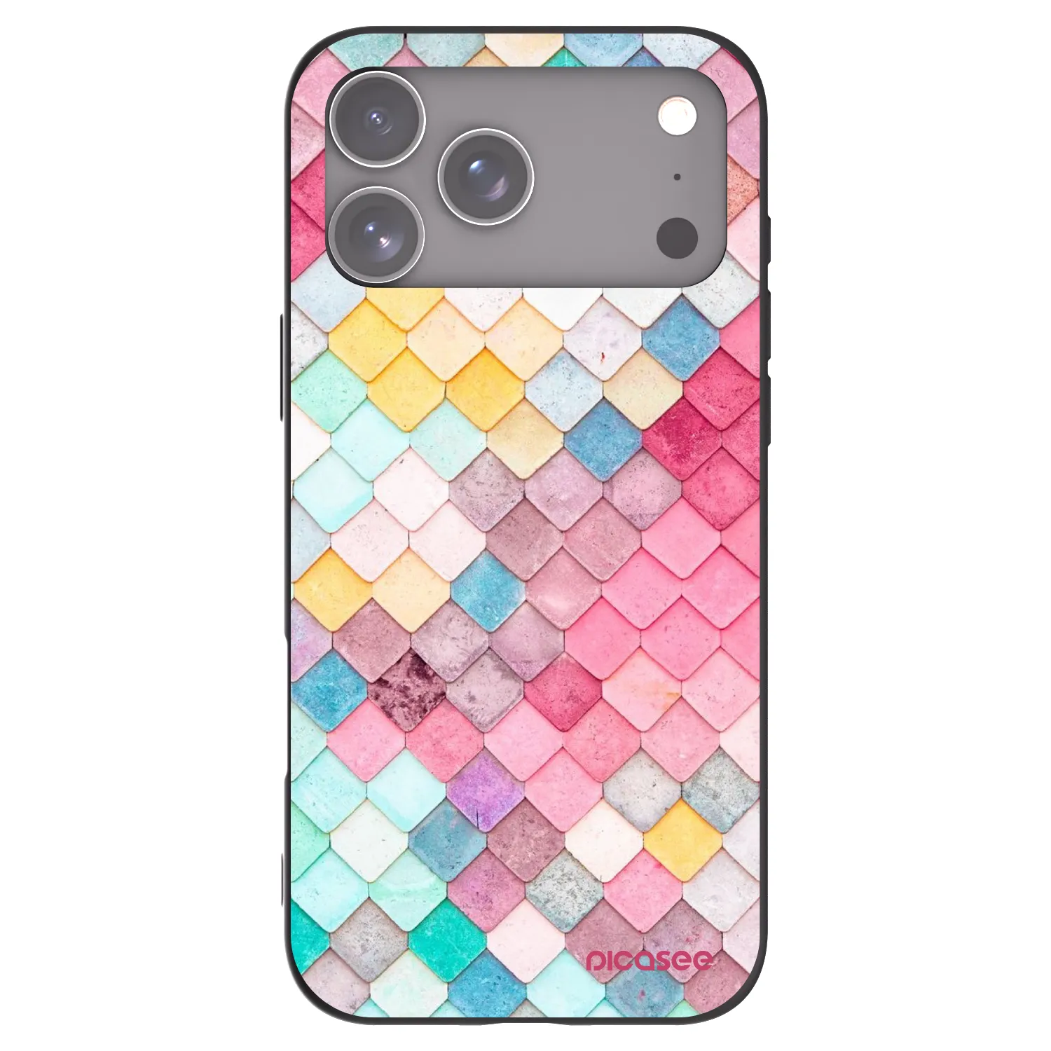 Picasee Apple iPhone 17 Pro Max Hülle - Schwarzes Silikon - Farbiges Dach