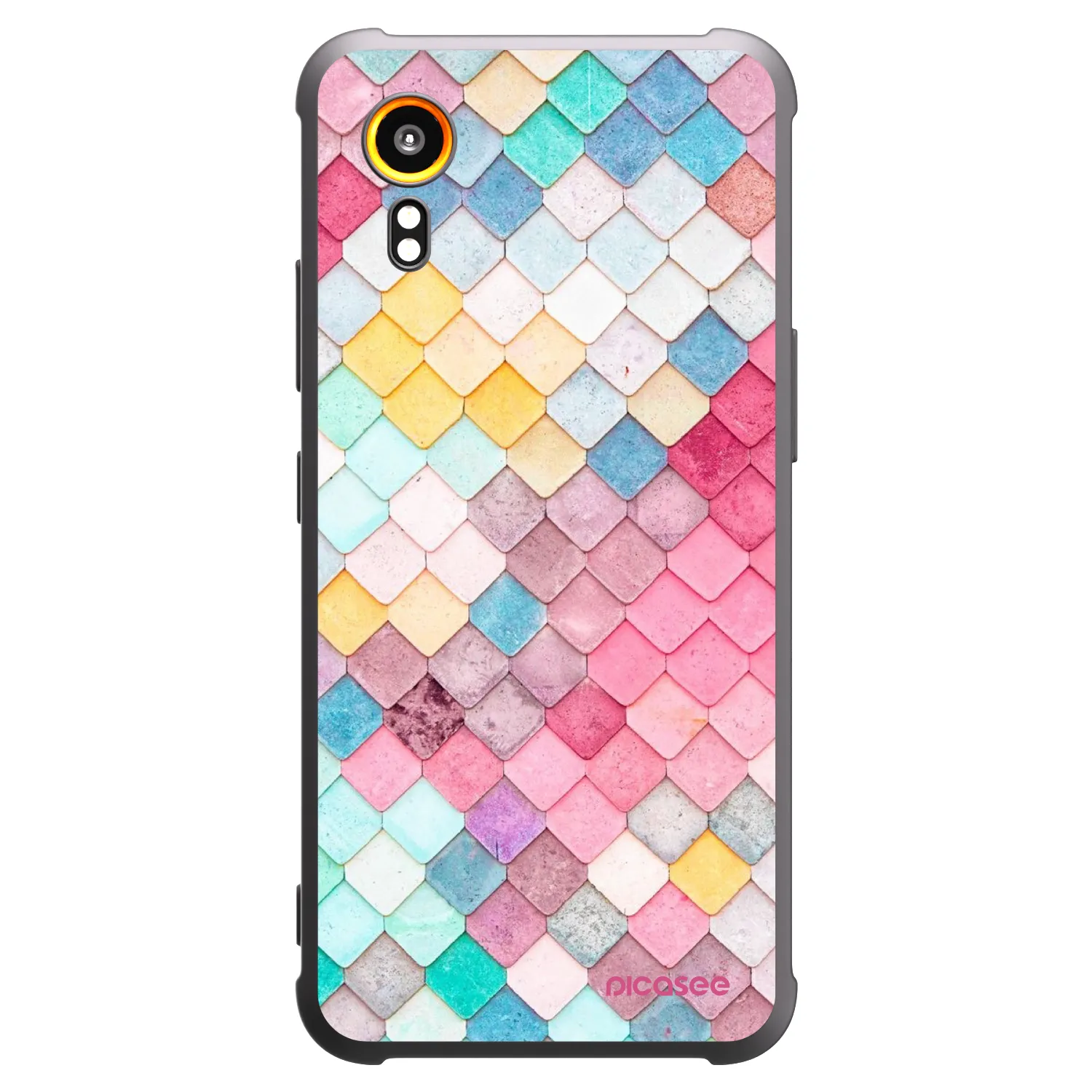 Picasee Samsung Galaxy Xcover 7 Hülle - Schwarzes Silikon - Farbiges Dach
