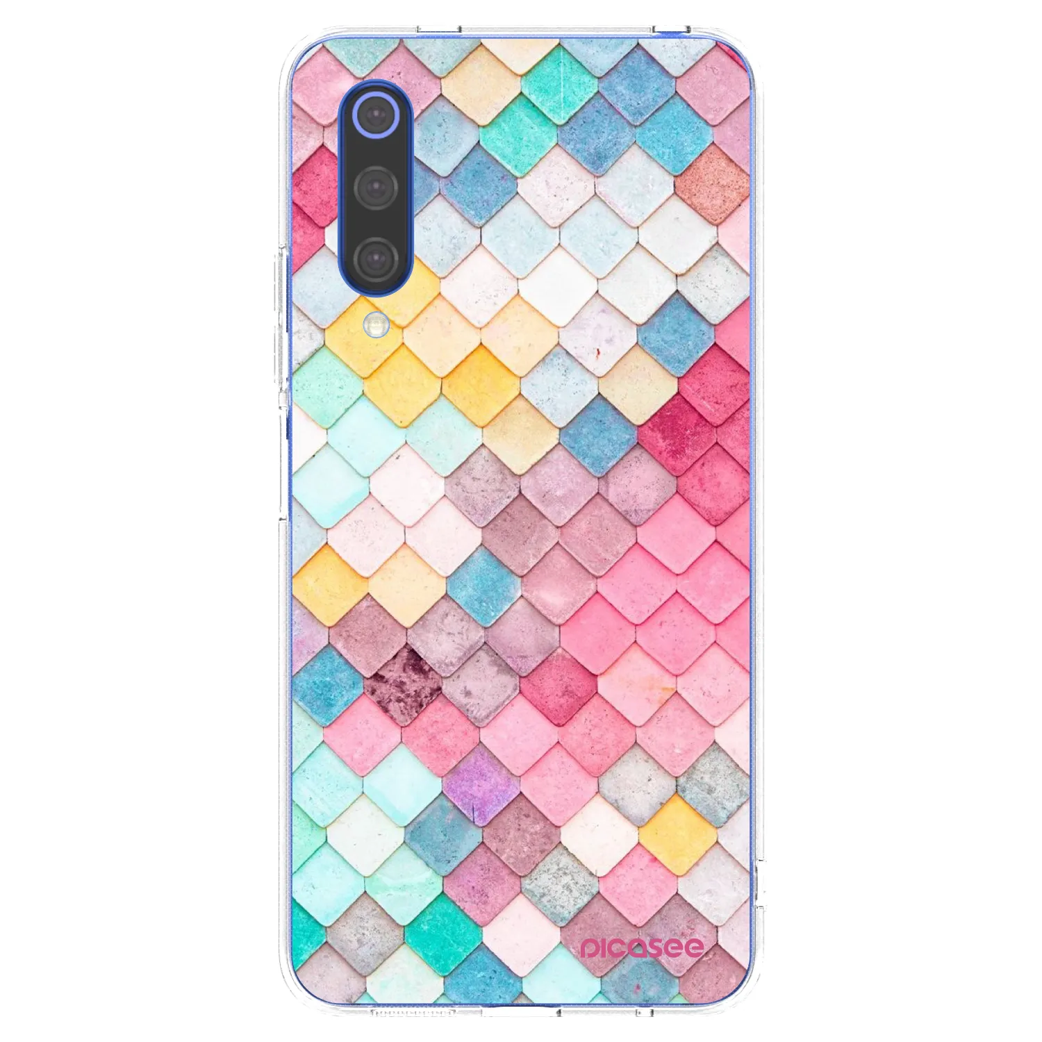 Picasee Xiaomi Mi 9 SE Hülle - Transparentes Silikon - Farbiges Dach