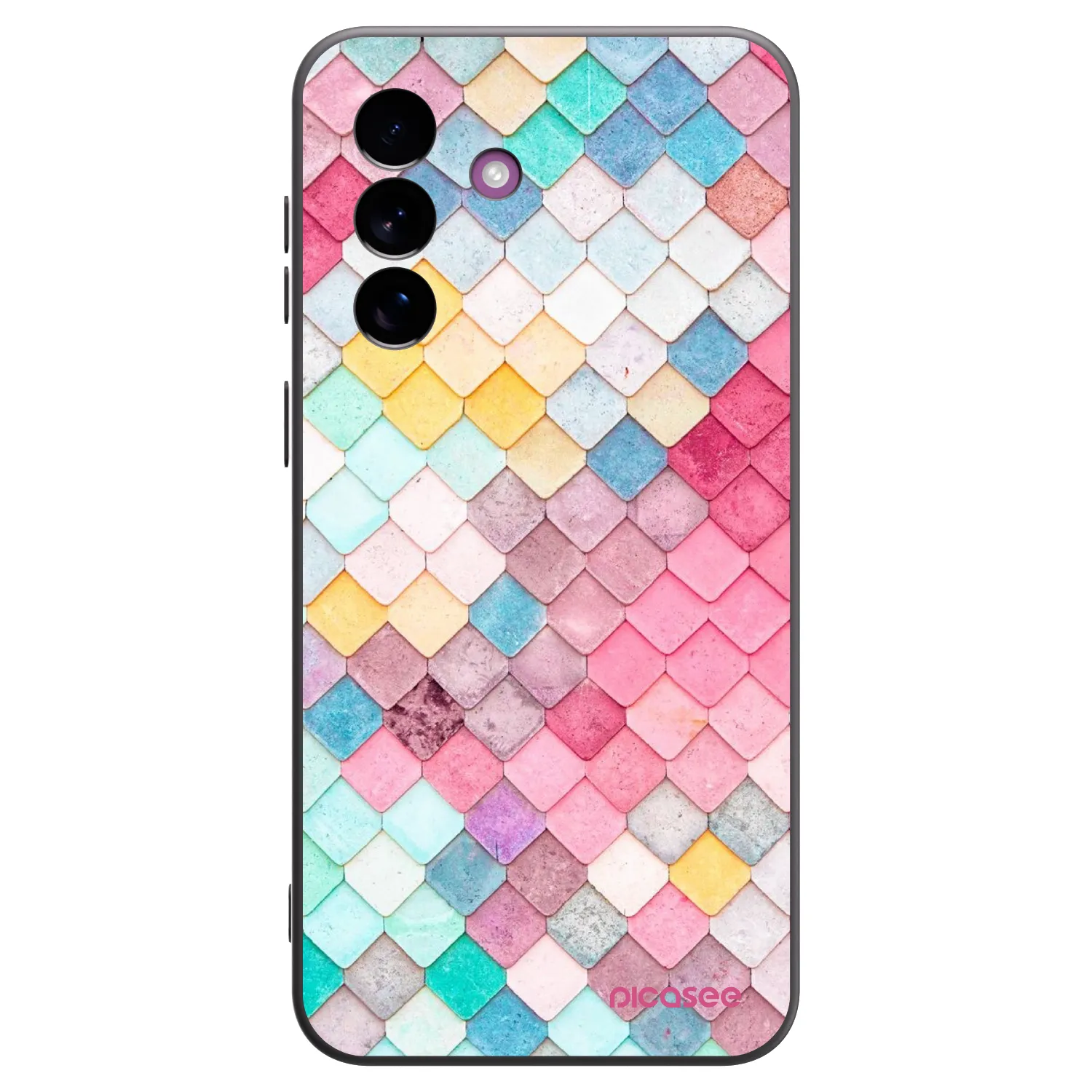 Picasee Samsung Galaxy A37 Hülle - Schwarzes Silikon - Farbiges Dach