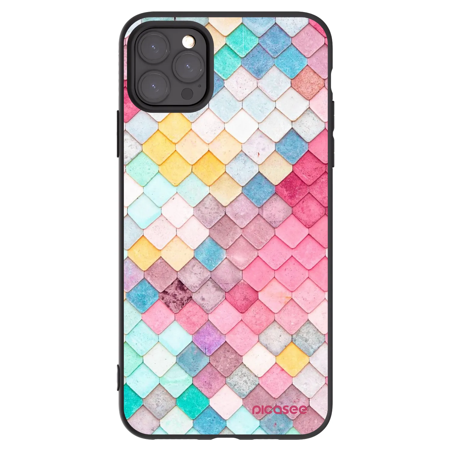 Picasee Apple iPhone 11 Pro Max Hülle - Schwarzes Silikon - Farbiges Dach