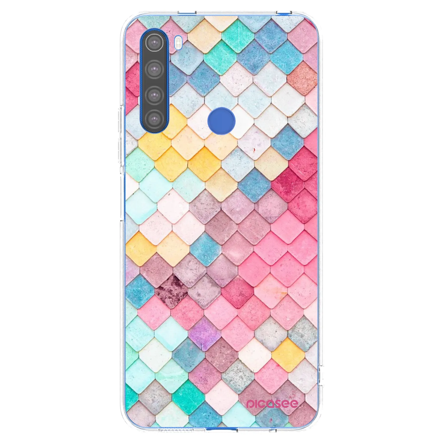 Picasee Xiaomi Redmi Note 8T Hülle - Transparentes Silikon - Farbiges Dach